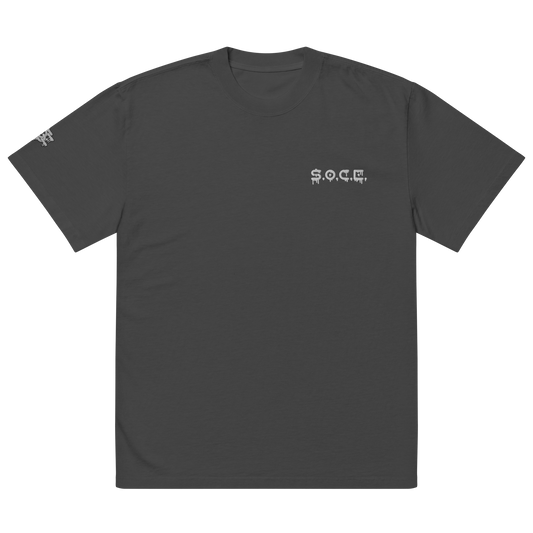 Oversized faded t-shirt "S.O.C.E."