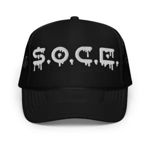 all black foam trucker hat