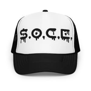 foam trucker hat black white black one size front 6752e1ddad0af